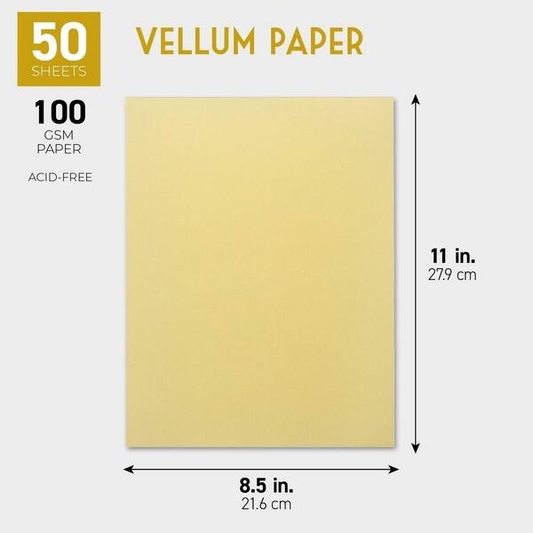 50Sheets Gold Vellum Paper for Card Making, Invitations, Scrapbook, 8.