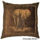 preview thumbnail 3 of 1, Blazing Needles 25-inch Premium Chenille Elephant Pillow Chocolate Brown