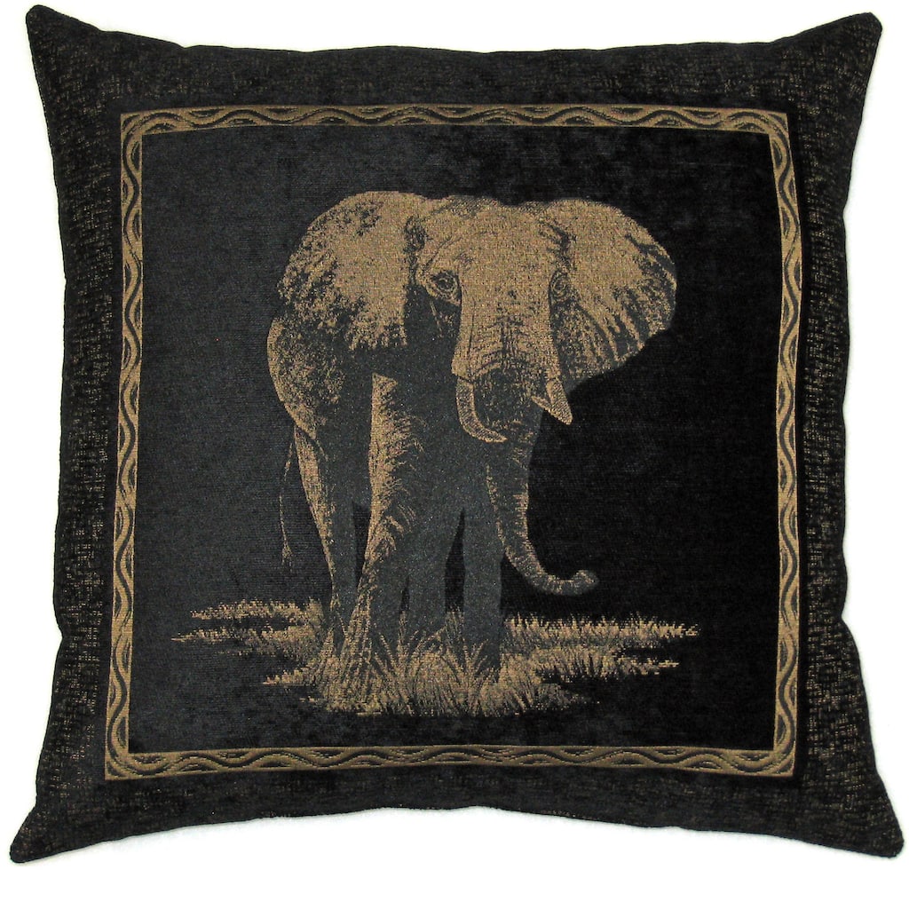 Blazing Needles 25-inch Premium Chenille Elephant Pillow