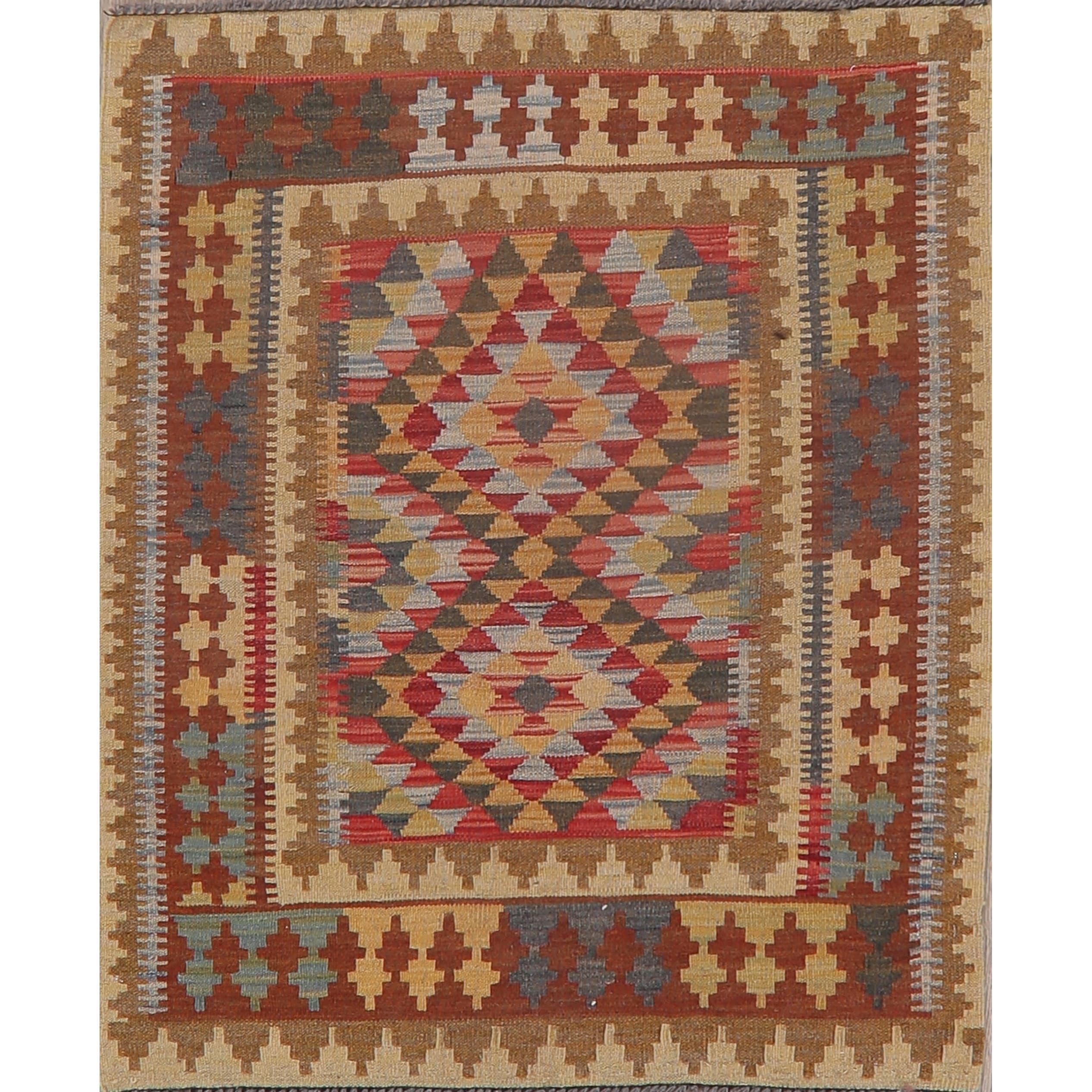 3x4 Turkish Vintage Oushak Rug Door Bath Mat Small Carpet 