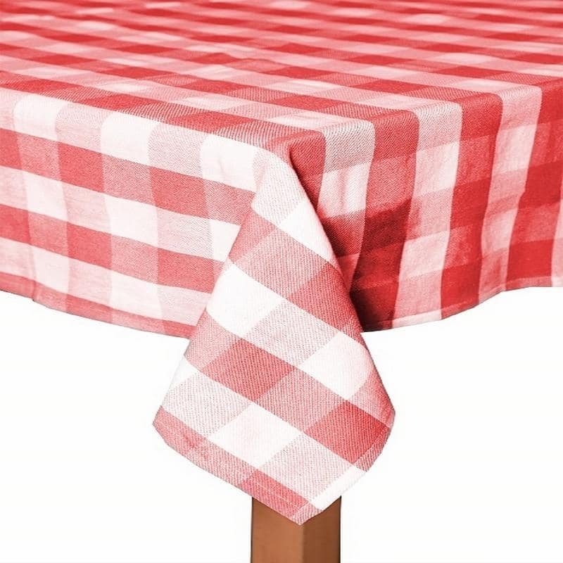 Farm Check 100 Cotton Table Cloth - 52x70 - Red