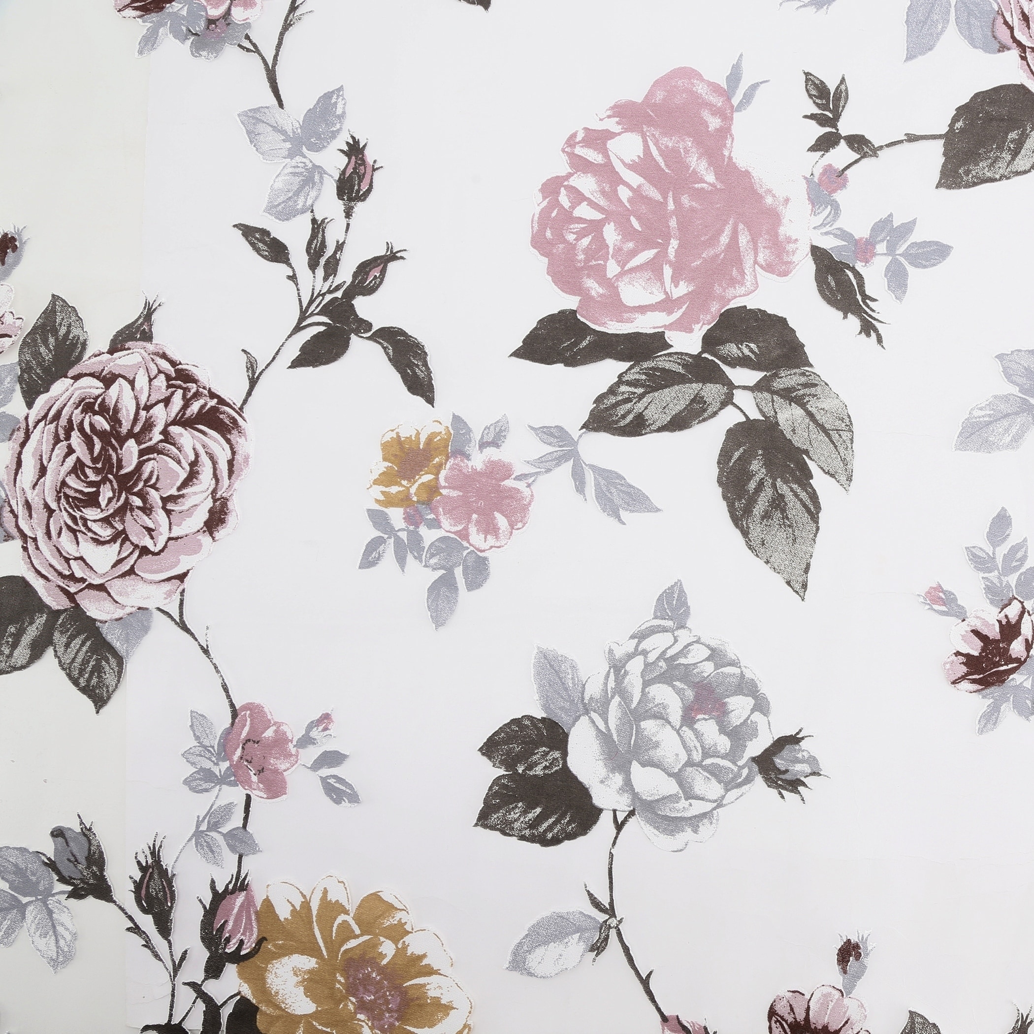 No 918 Garden Floral Burnout Semi Sheer Rod Pocket Curtain Panel On Sale Overstock 29826469