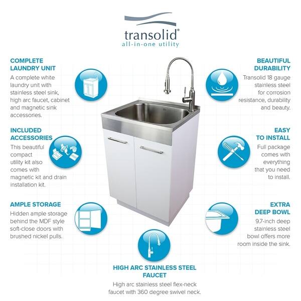 Shop Transolid Tcam 2420 Ws 24 In X 20 In X 34 6 Laundry Sink