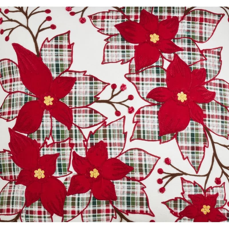 Plaid Poinsettia Throw Pillow.