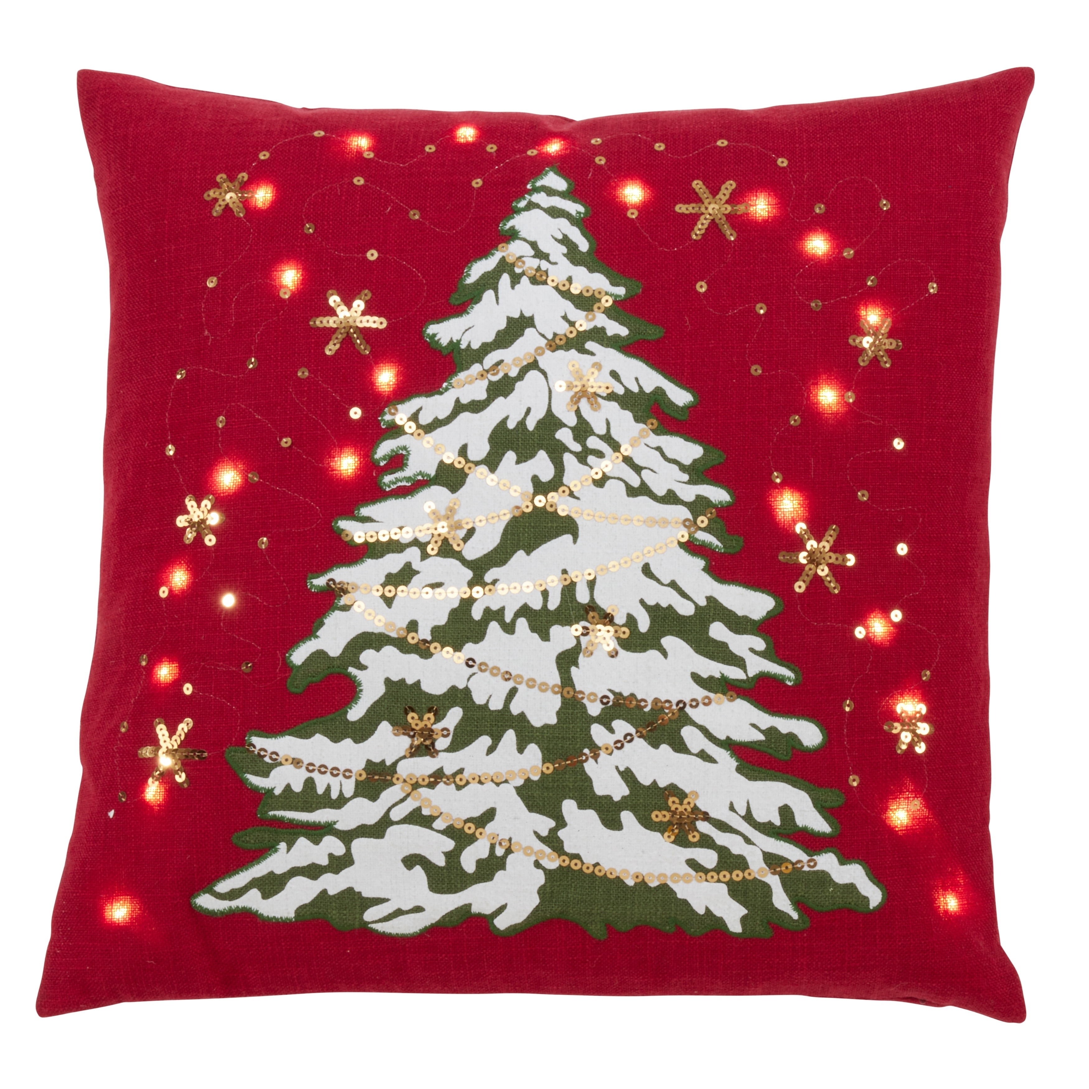 Christmas Tree Throw Pillow With LED Lights - On Sale - Bed Bath & Beyond -  29826748