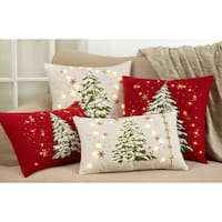 Dearfoams Merry Christmas Truck Pillow, 20'' x 20'', Dog and Tree