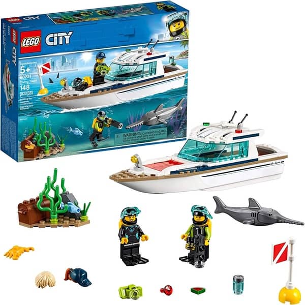 LEGO City Great Vehicles Diving Yacht 60221 Building Kit, 2019 (148 Pieces)