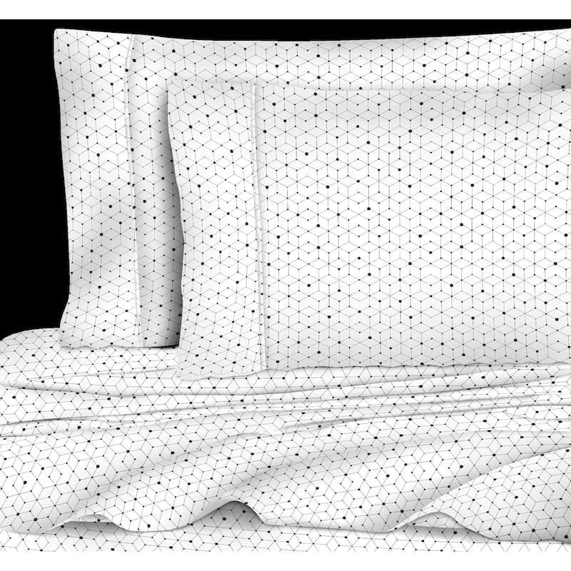 Printed Cotton 400 Thread Count Circle in Square Sheet Set
