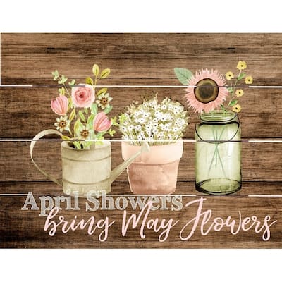 Wood Pallet Art - April Showers