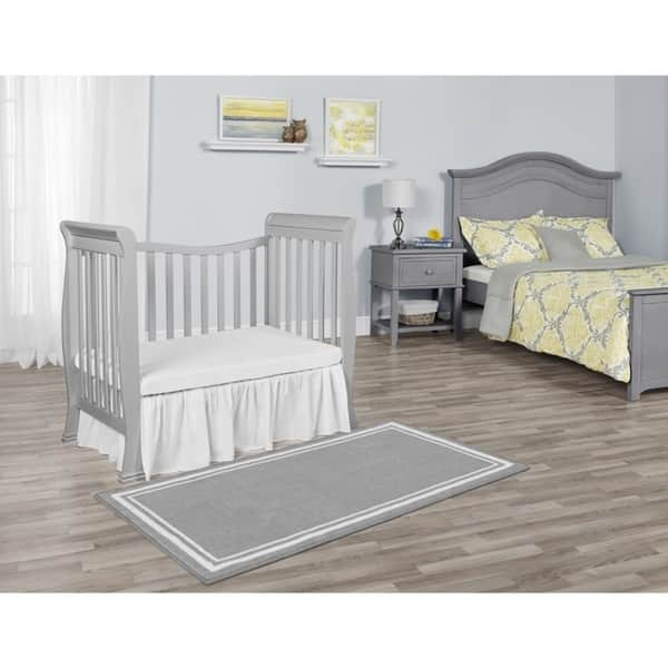 Shop Dream On Me Piper 4 In 1 Convertible Mini Crib Pebble Grey