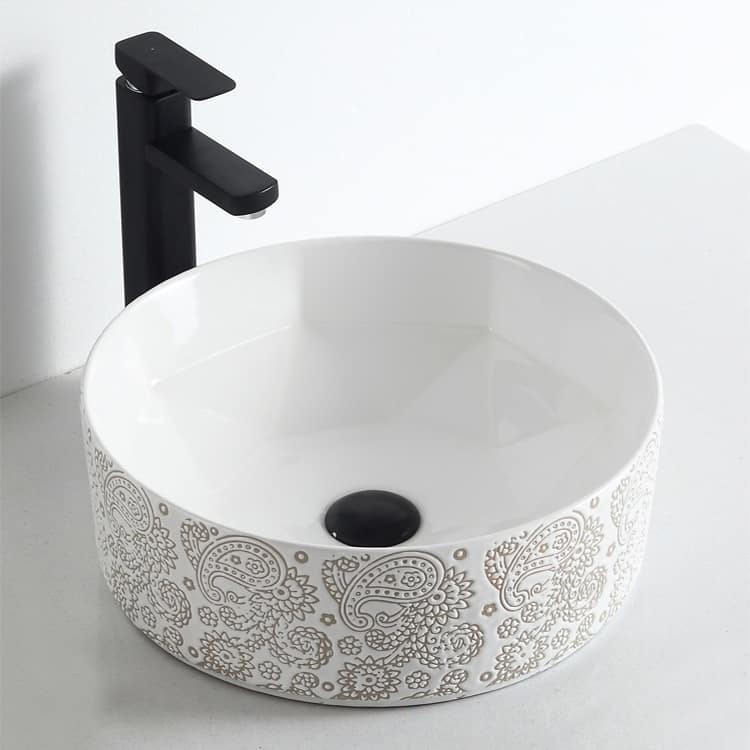 Calle Cotton White Plus Vitreous China Vessel Sink - N/A