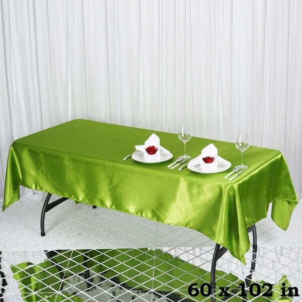 Satin Rectangle Tablecloth 60" x 102" Sage Green