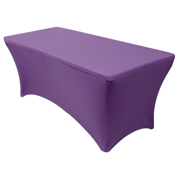 Stretch Spandex Rectangular Tablecloths 6 Foot (72" x 30") Purple