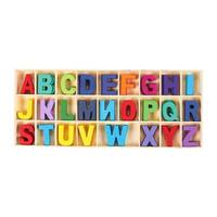 130 pcs Wooden Alphabet Letters Assorted Colored Craft Letters with Storage Tray