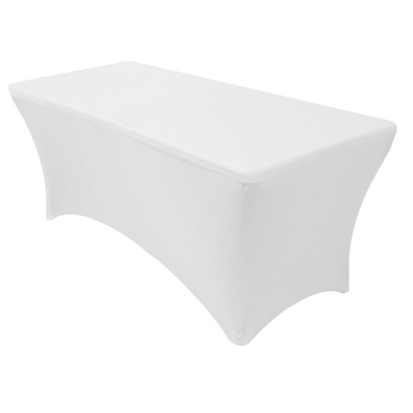 Stretch Spandex Rectangular Tablecloths 8 Foot (96" x 30") White