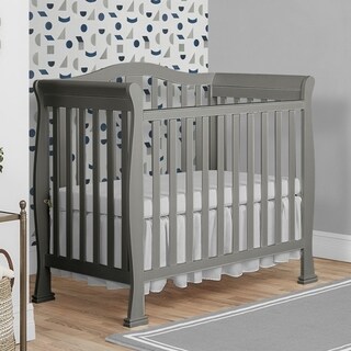 Dream On Me, Naples 4-in-1 Convertible Mini Crib, Cool Grey