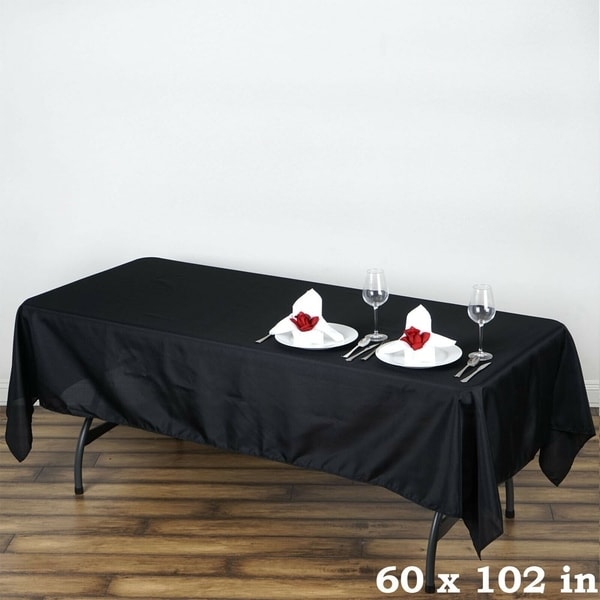 5 Piece Set Polyester Rectangle Tablecloths 60" x 102" Black