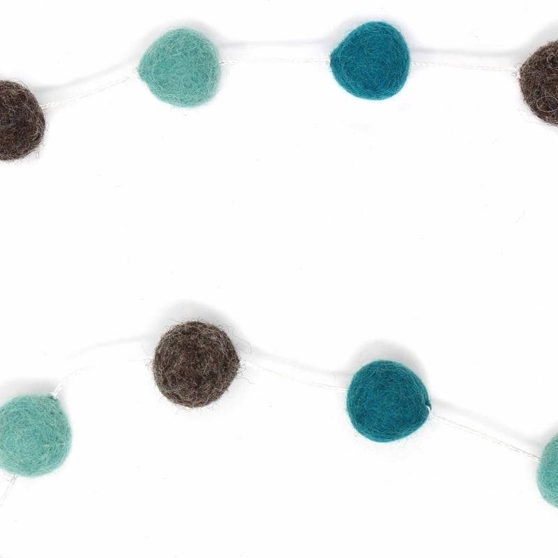 The Curated Nomad Thrift Handmade Felted Wool Pom-Pom Hanging Garland (Set of 2)