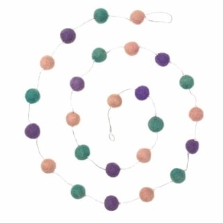 The Curated Nomad Thrift Handmade Felted Wool Pom-Pom Hanging Garland (Set of 2)