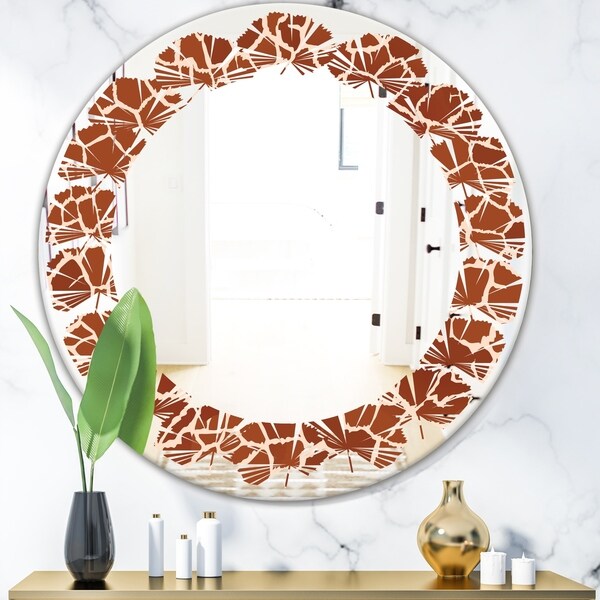 Shop Designart 'Leopard Fur Safari I' Modern Round or Oval Wall Mirror ...