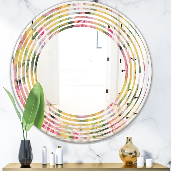 Designart 'Hand' Modern Round or Oval Wall Mirror - Wave
