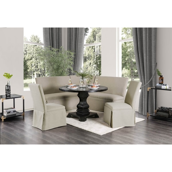 Furniture of America Menta Farmhouse Black 6-Piece Dining Table Set with Bench