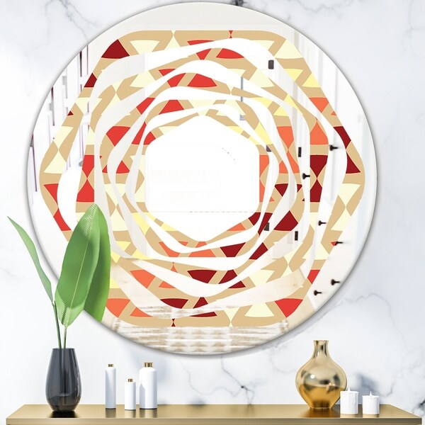 Designart 'Triangular Retro Design IX' Modern Round or Oval Wall Mirror - Whirl