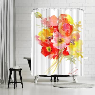 Americanflat 'Flowers Red' - Shower Curtain