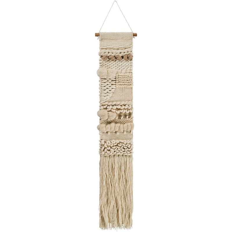 Livabliss Nada Hand Woven Wool and Viscose Bohemian/Global Tapestry - 10" x 56"