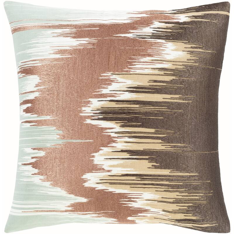 Lena Modern Hand-Embroidered 22-in Poly or Feather Down Throw Pillow