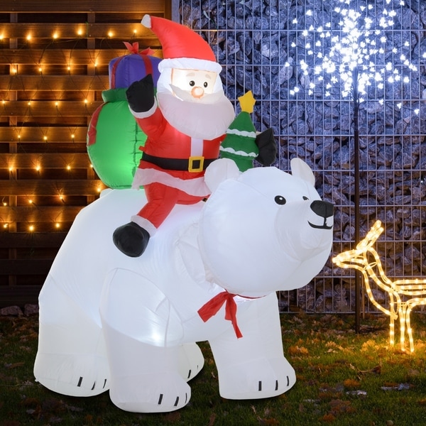 Gemmy Animated 6/' Santa with Sleigh Christmas Inflatable Airblown Yard Decor
