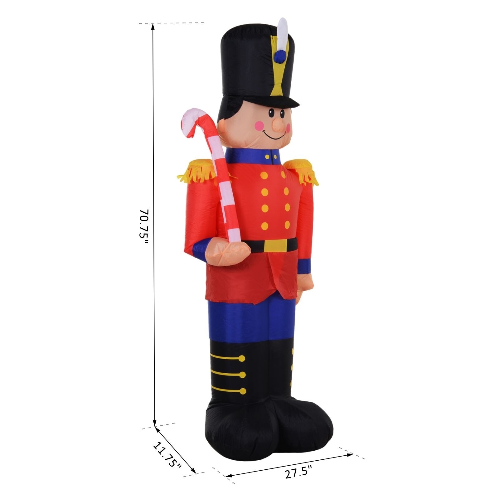 6 Christmas Holiday Yard Inflatable Outdoor Light Up Led Airblown Christmas Decoration Toy Soldier Nutcracker Overstock