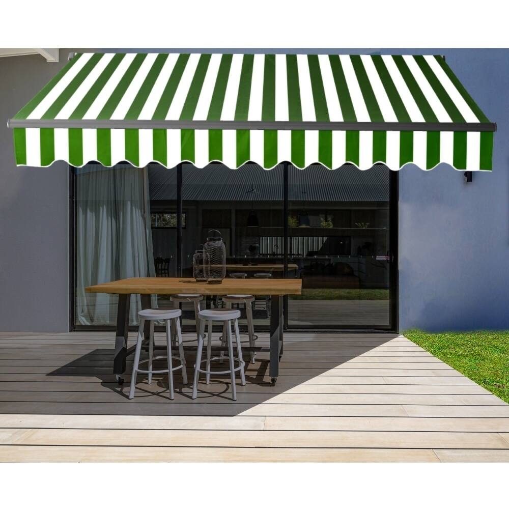 ALEKO Motorized 20'x10' Black Frame Retractable Home Patio Canopy ...