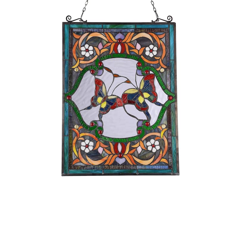 Gracewood Hollow Yavoucko Butterfly Stained Glass Window Panel Suncatcher