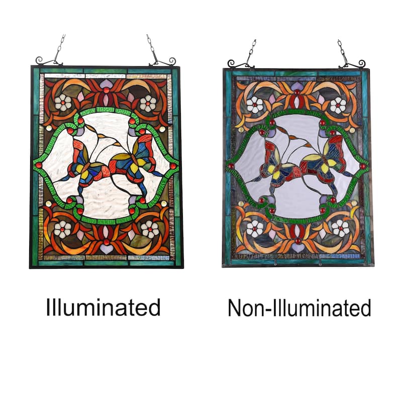 Gracewood Hollow Yavoucko Butterfly Stained Glass Window Panel Suncatcher