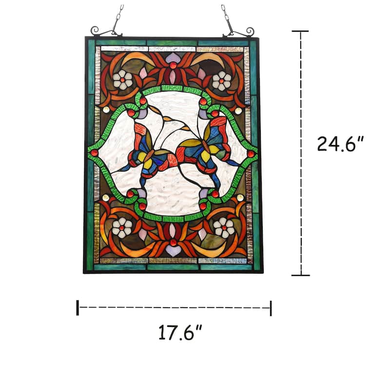 Gracewood Hollow Yavoucko Butterfly Stained Glass Window Panel Suncatcher