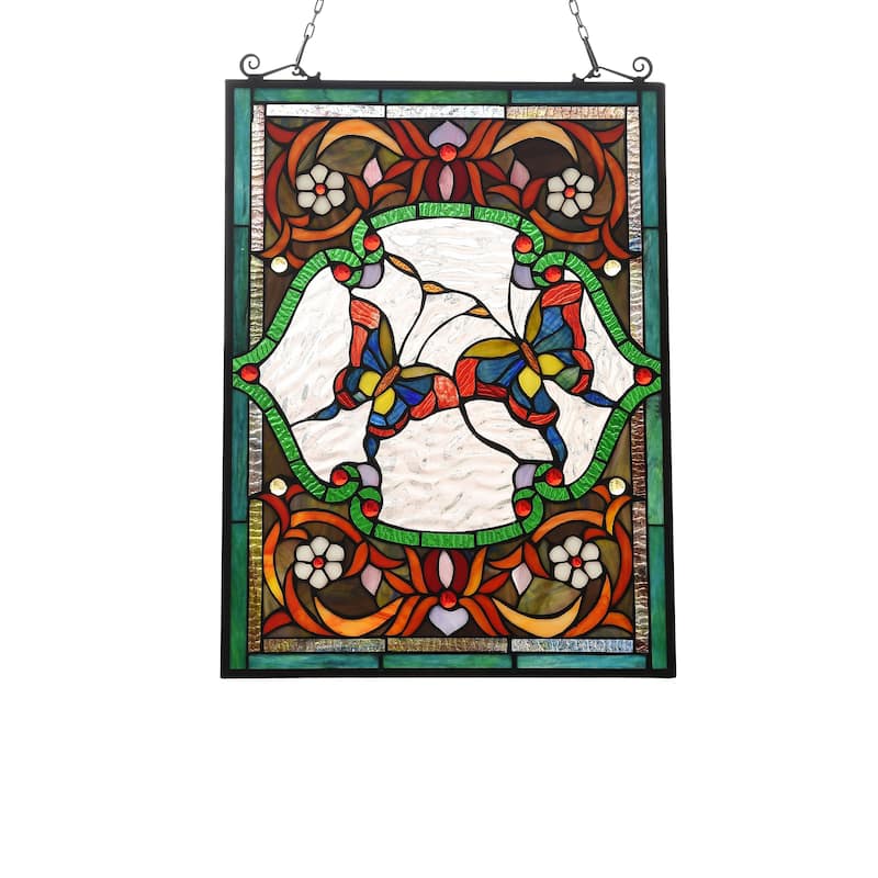 Gracewood Hollow Yavoucko Butterfly Stained Glass Window Panel Suncatcher