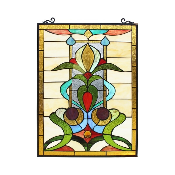 Suncatchers stained glass floral Stained glass panel Wall window glass panel