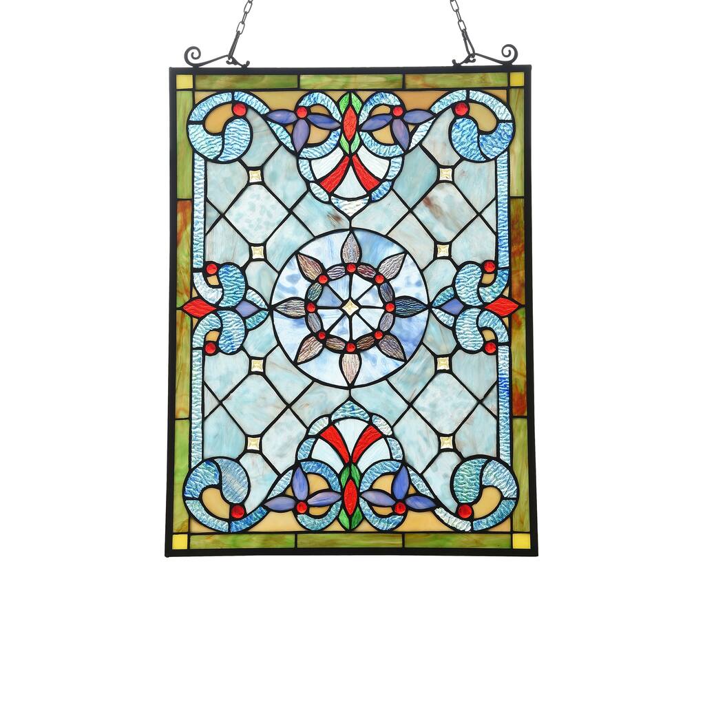 Gracewood Hollow Abo Victorian Geometric Stained Glass Window Panel Suncatcher