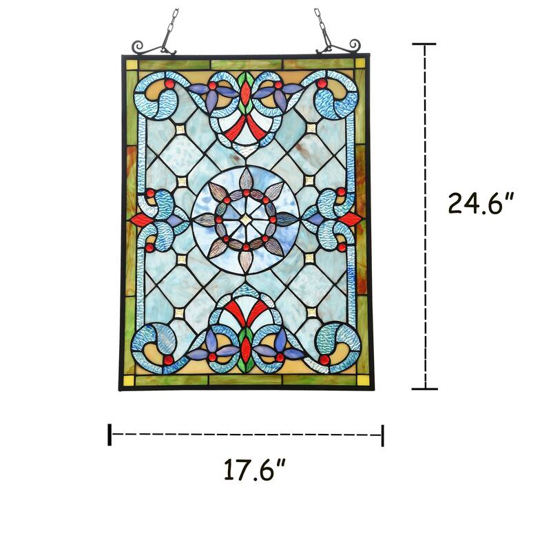 Gracewood Hollow Abo Victorian Geometric Stained Glass Window Panel Suncatcher