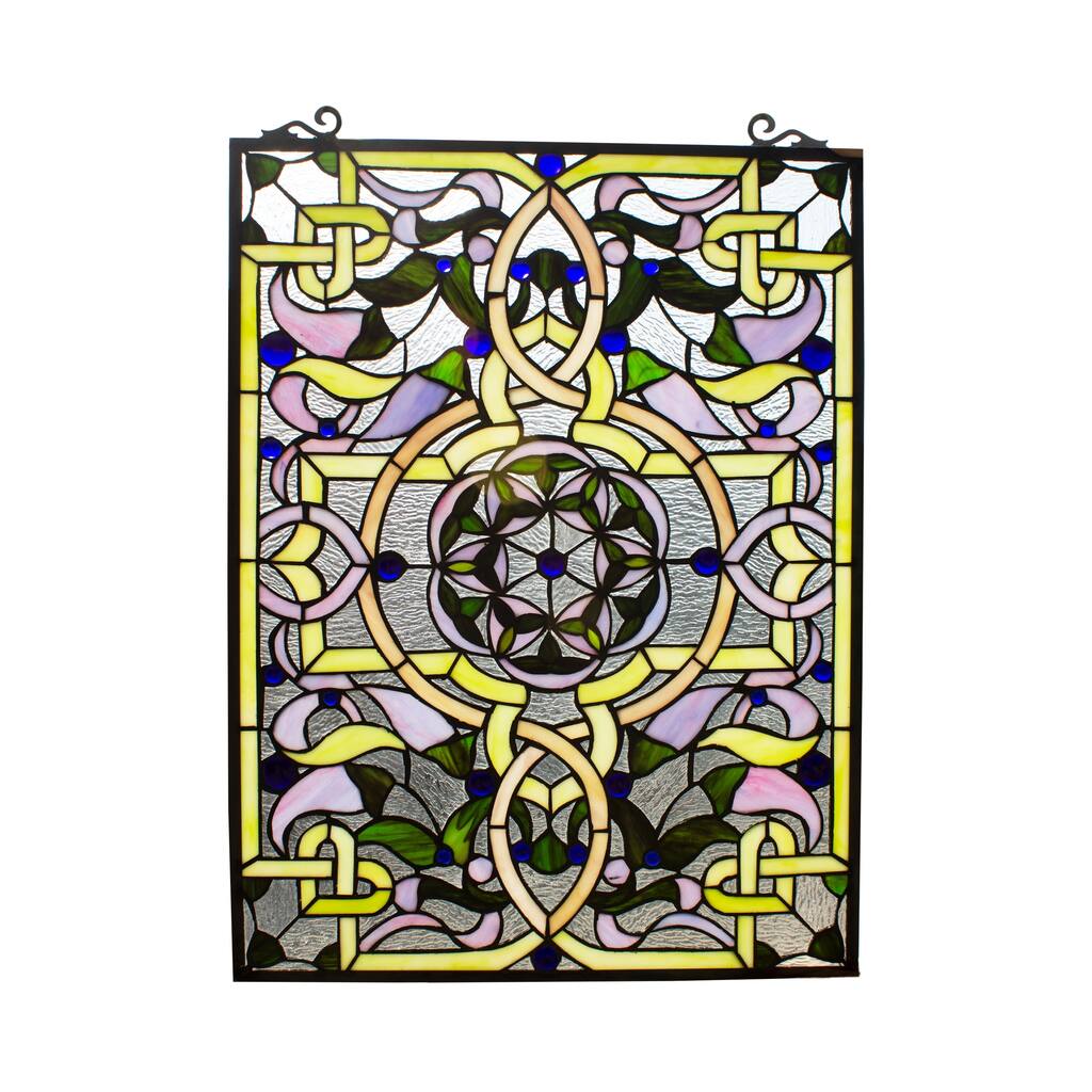 Gracewood Hollow Landu Victorian-style Stained Glass Window Panel Suncatcher