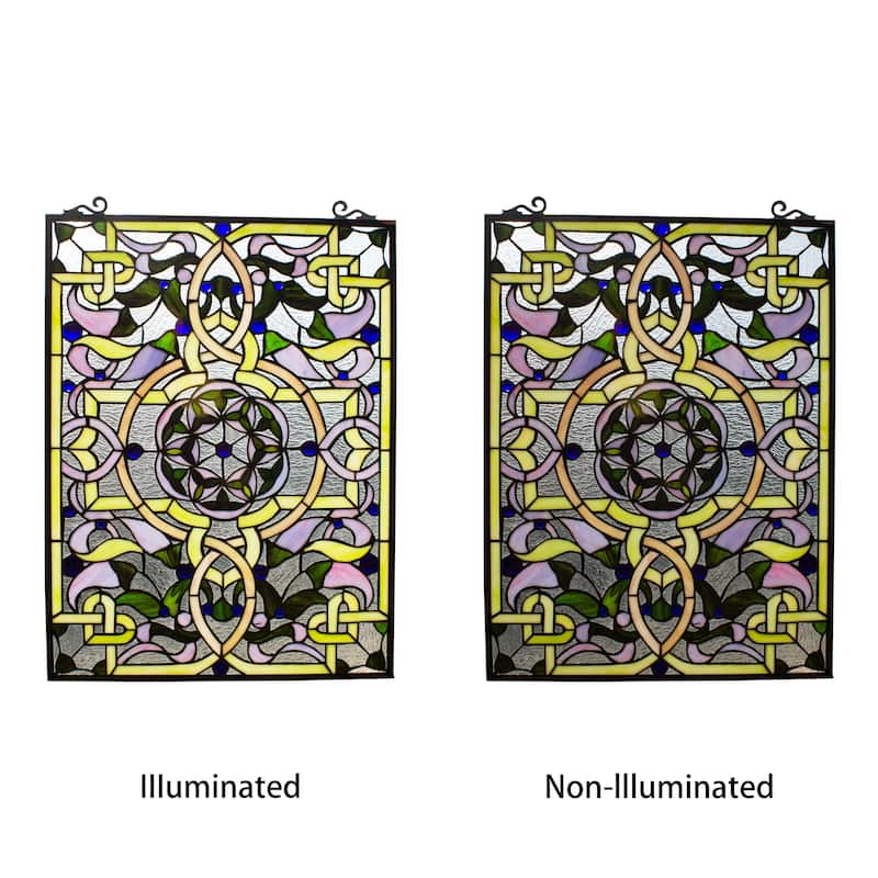 Gracewood Hollow Landu Victorian-style Stained Glass Window Panel Suncatcher