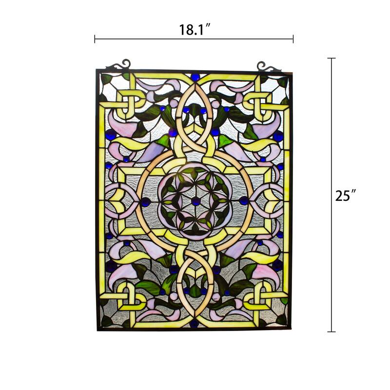 Gracewood Hollow Landu Victorian-style Stained Glass Window Panel Suncatcher
