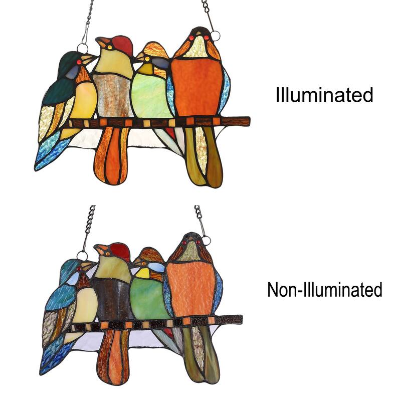 Gracewood Hollow Deffalah 66-piece Stained Glass Birds Window Suncatcher