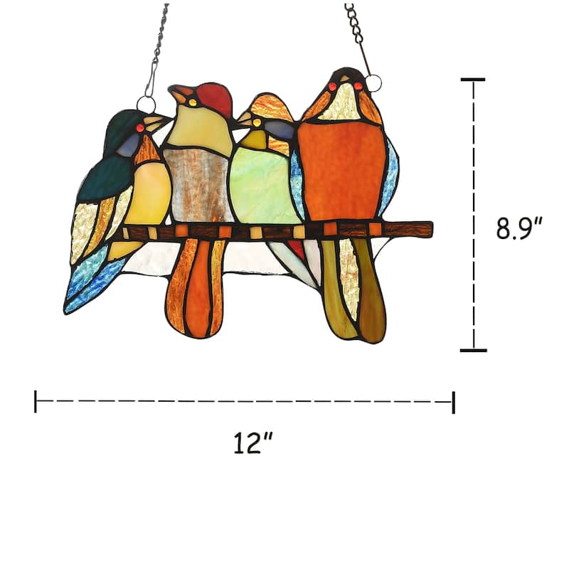 Gracewood Hollow Deffalah 66-piece Stained Glass Birds Window Suncatcher