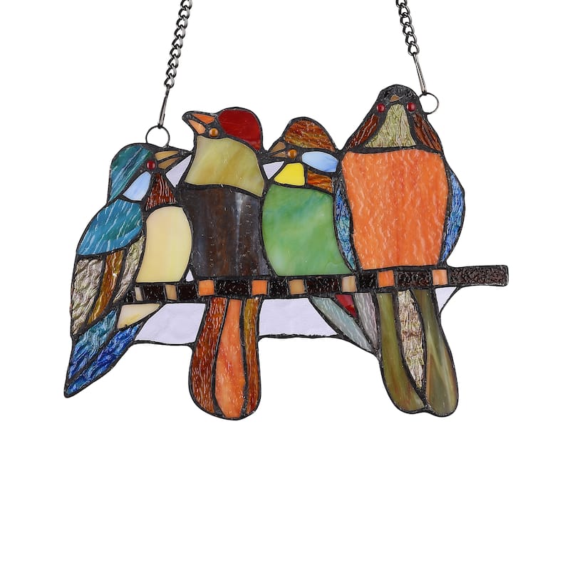 Gracewood Hollow Deffalah 66-piece Stained Glass Birds Window Suncatcher