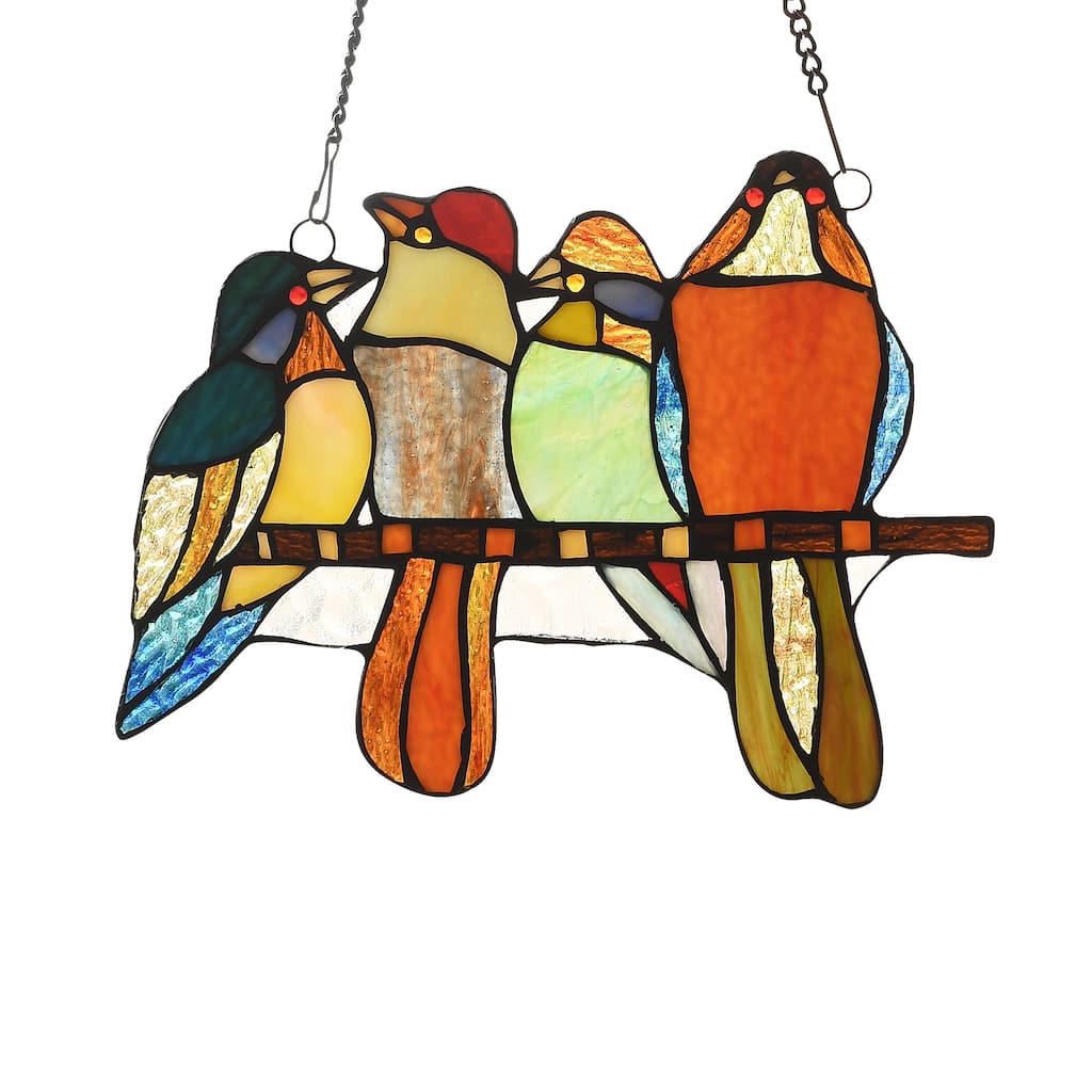 Gracewood Hollow Deffalah 66-piece Stained Glass Birds Window Suncatcher