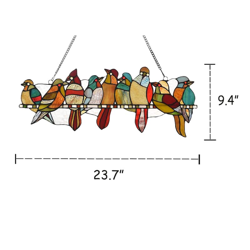 Gracewood Hollow Deffalah 145-piece Stained Glass Birds Window Suncatcher