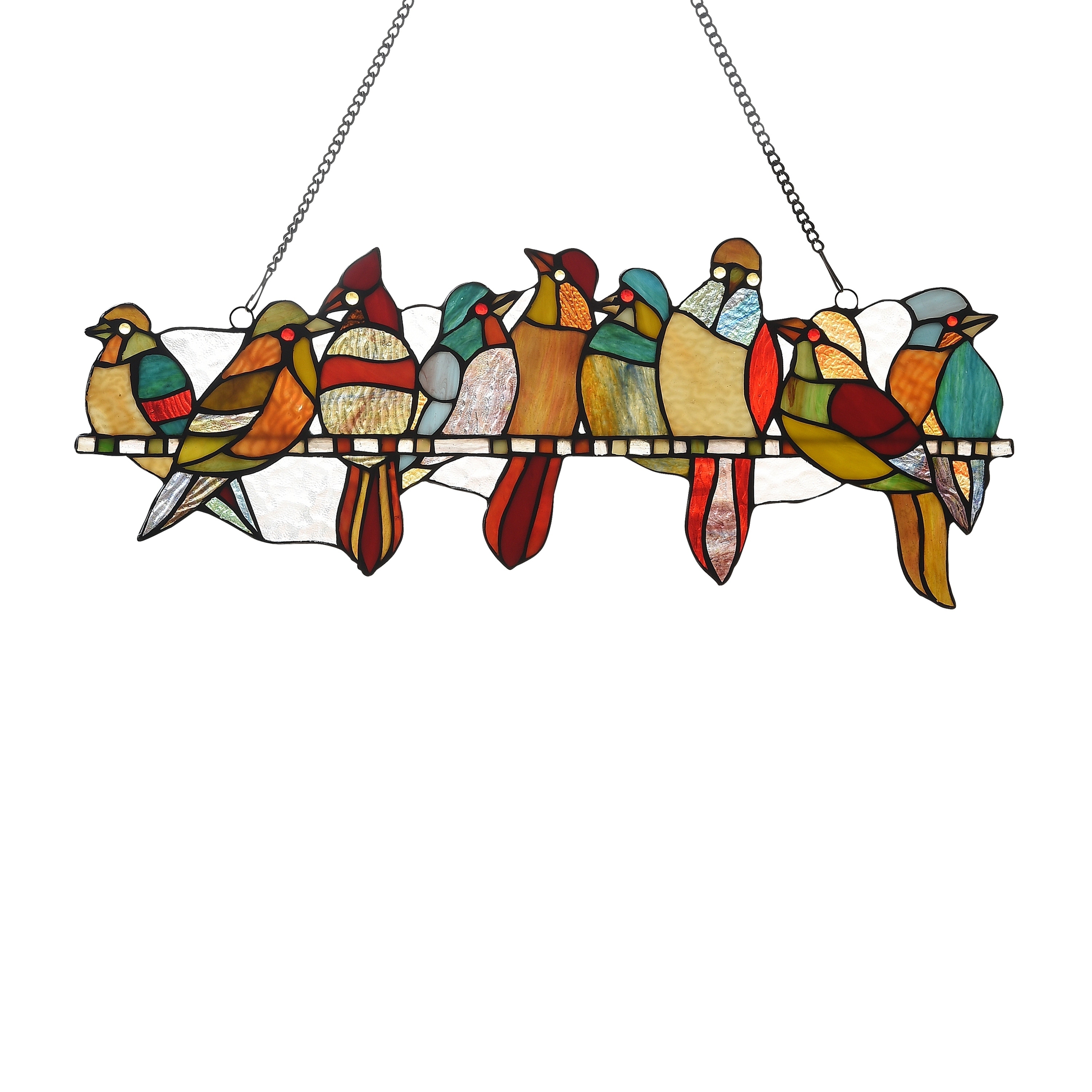 Gracewood Hollow Deffalah 145 Piece Stained Glass Birds Window Suncatcher Overstock