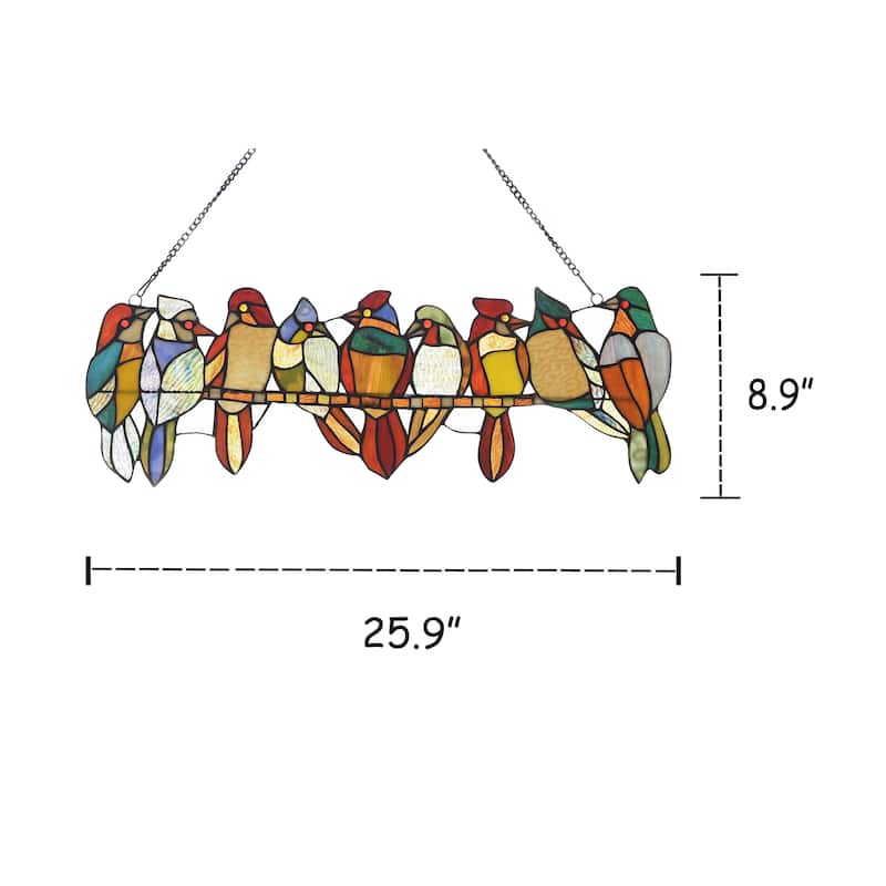 Gracewood Hollow Deffalah 146-piece Stained Glass Birds Window Suncatcher